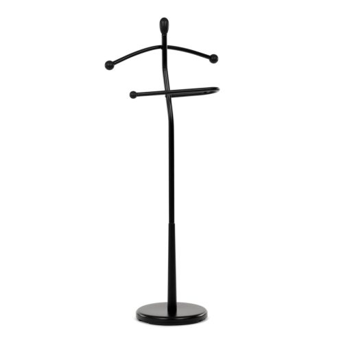 Servant de cameră, culoare neagră. Înălțime: 120 cm, fabricat din lemn masiv de cauciuc, greutate: 5 kg.