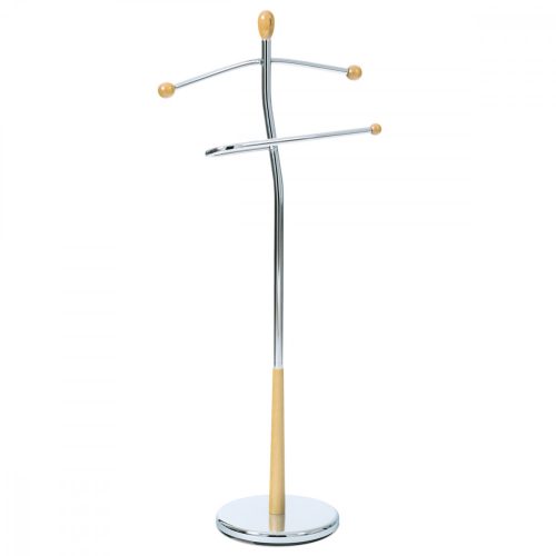 82646  Suport de haine,Valet, Culoare Natur Material; arbore de cauciuc și metal cromat, rezistă pînă la 5kg
