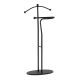 Valet negru, înălțime 110 cm, lemn masiv de cauciuc, metal negru