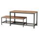 Suport pantofi cu 2 rafturi de culoare Old Oak cu blat din MDF.