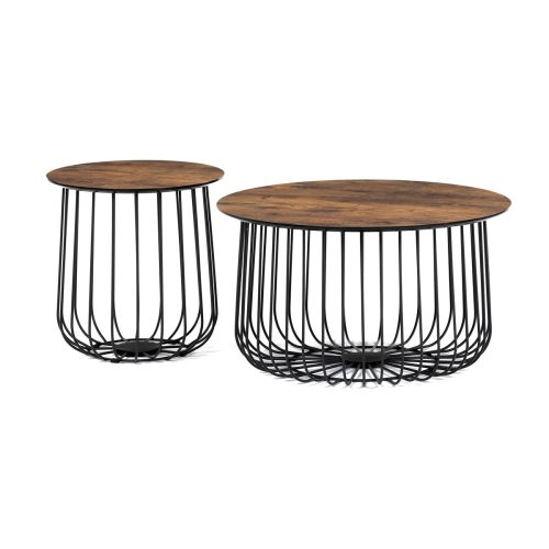 Set de masă pentru cafea din două bucăți culoare Nuc. Dimensiuni  60x34 cm. Și 37x39 cm