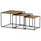 Set de mese de cafea din 3 piese, culoare stejar