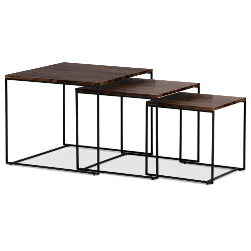 Set de mese pentru cafea din 3 piese în culoarea nucului