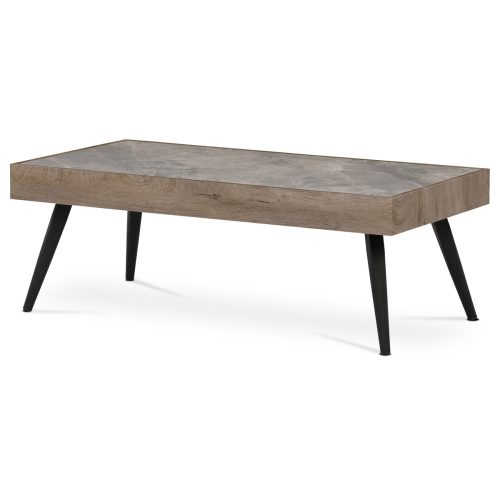 Masă de cafea de lux cu efect de marmură gri,cadru MDF din ceramică gri.Dimensiuni 120x60 cm.