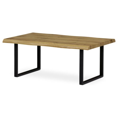 Măsuță De Cafea Culoare Stejar, Picioare De Metal Negre. Dimensiune:110x70x45 cm