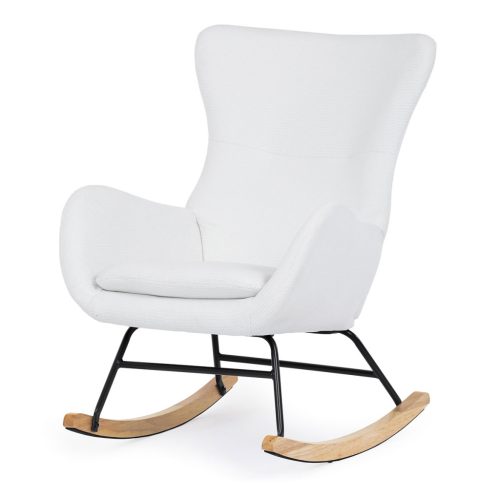 Balansoar Culoare Alb, Tapițat Cu Material Textil AK-376