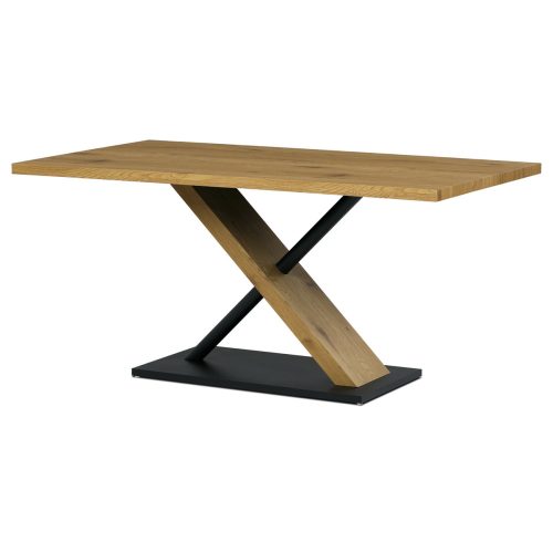 Masă  X Legs în culoarea stejar. Dimensiuni: 160x90x76 cm.