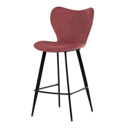 Scaun de bar elegant de culoare mov cu picioare din metal negru