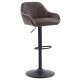 Scaun  de bar telescopic cu scaun din țesătură cu efect de piele maro, confortabil pentru uz casnic AUB-716