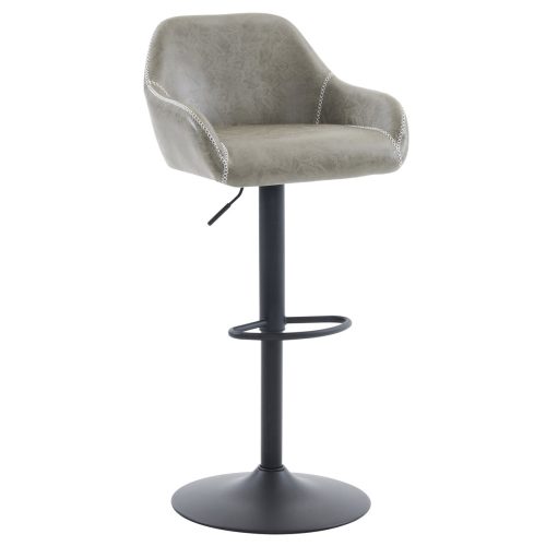 Scaun  de bar telescopic Tapițerie din piele neagră, confortabil pentru uz casnic AUB-714