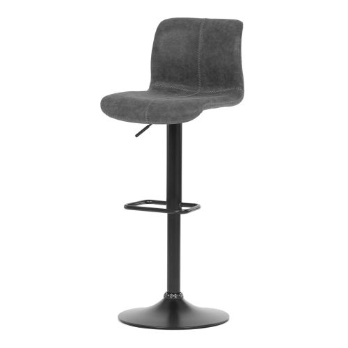 Scaun  de bar cu tapițerie din piele artificială Taburet de bar telescopic gri AUB-806
