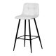 Scaun de bar, material alb, picioare metalice 