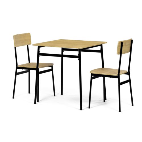Set de sufragerie (1+2), MDF, decor stejar, cadru metalic negru