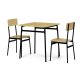 Set de sufragerie (1+2), MDF, decor stejar, cadru metalic negru