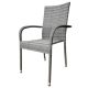Scaun de grădină, rattan sintetic gri, metal, stivuibil