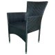 Scaun de grădină, rattan sintetic negru, metal, stivuibil