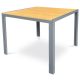 Masă de grădină 90x90x73 cm, blat din polywood decor stejar, structură metalică gri