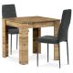 Set de sufragerie 1+2, masă 80x80 cm, MDF stejar wotan, scaune cu tapițerie din material negru