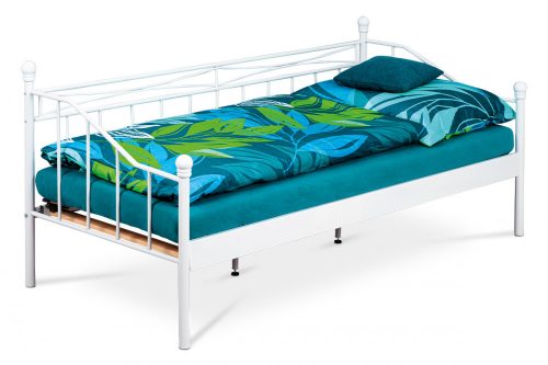 Cadru Pat, Alb de 1 persoană,Material Metal  90x200 cm
