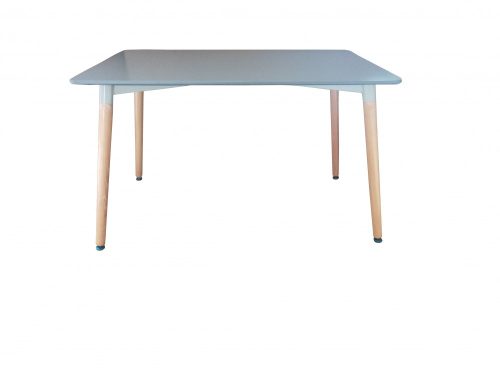 Masă de dining Bitonto Grande – Culoare gri. Blat din MDF, picioare din lemn de fag. Dimensiuni: 120 x 80 cm.