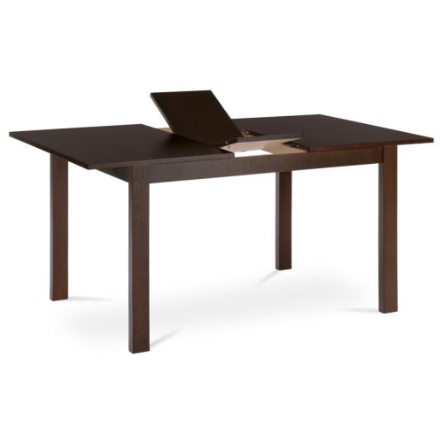 Masă de sufragerie extensibilă 120+30x80x74 cm, blat MDF, furnir, picioare din lemn masiv, culoare nuc
