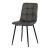 Scaun de sufragerie, material vintage antracit, picioare metalice negre
