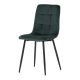Scaun de sufragerie, țesătură catifea verde smarald, picioare din metal negru