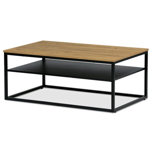 Măsuță De Cafea Culoare Stejar, Picioare De Metal Negre  CT-644