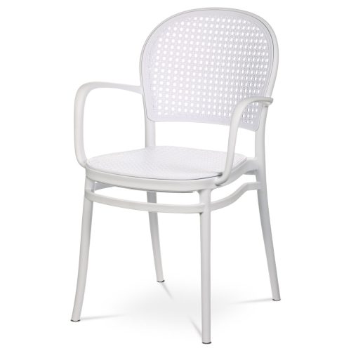 Scaun stivuibil din plastic alb. CT-746
