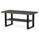 Măsuțăde cafea 120x60x55 cm, blat MDF, decor stejar gri, metal, raft, picioare negre
