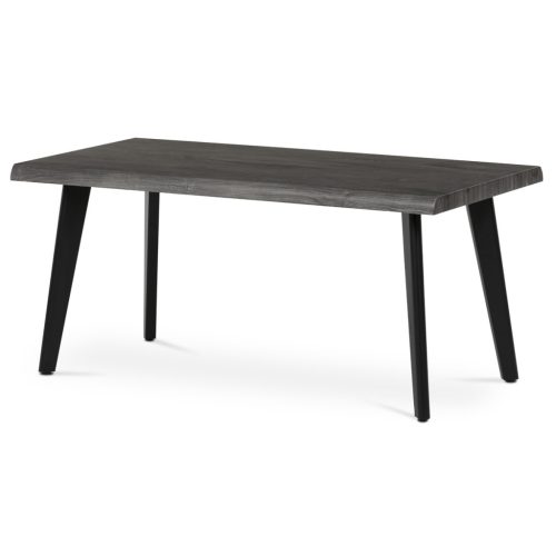 Măsuță de cafea 120x60x55 cm, blat MDF, decor stejar gri, metal, picioare negre