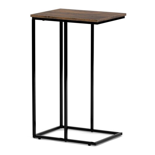 Masă consolă, placă MDF, decor vintage din lemn, metal negru