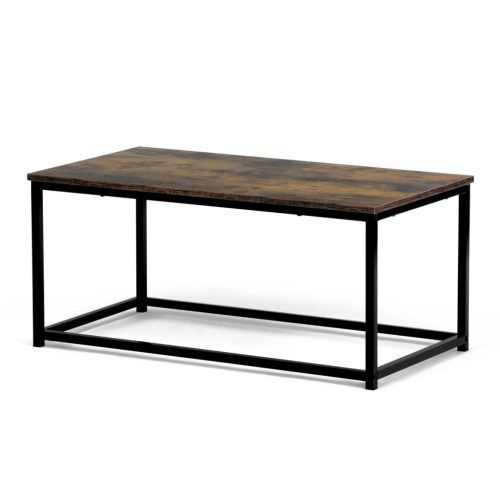  Măsuță de cafea 90x48x41 cm, MDF, decor lemn vintage, metal negru