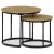 Set măsuță de cafea, blat MDF, decor stejar salbatic, bază metalică