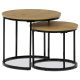  Set măsuță de cafea, blat MDF, decor stejar salbatic, bază metalică