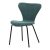 Scaun de sufragerie, material albastru, picioare metalice negre