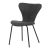 Scaun de sufragerie, material gri, picioare metalice negre