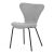Scaun de sufragerie, material gri argintiu, picioare metalice negre
