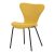 Scaun de sufragerie, material galben, picioare metalice negre