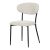 Scaun de sufragerie, material crem, picioare metalice negre