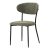Scaun de sufragerie, material verde, picioare metalice negre