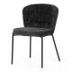 Scaun de sufragerie, stofă gri, picioare metalice negre