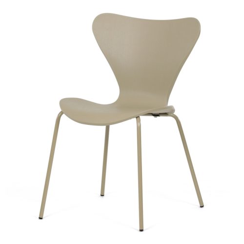 Scaun de sufragerie, plastic cappuccino, baza metalică cu patru picioare