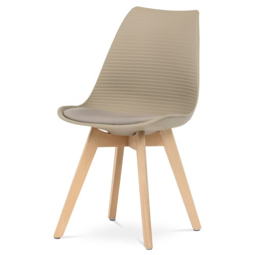 Scaun de sufragerie scandinav, plastic cappuccino, CT-X7055