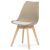 Scaun de sufragerie scandinav, cu pernă albă, spătar din plastic cappuccino, CT-X7055