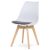 Scaun de sufragerie scandinav, cu pernă albă, spătar din plastic cappuccino, CT-X7055