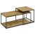 Set masuță de cafea din 2 bucăți, placă MDF, decor stejar salbatic, baza metalica, lac negru