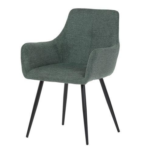 Scaun modern cu cotieră tapițerie textil verde