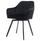 Scaun pivotant negru tapițată de catifea  DCH-425 