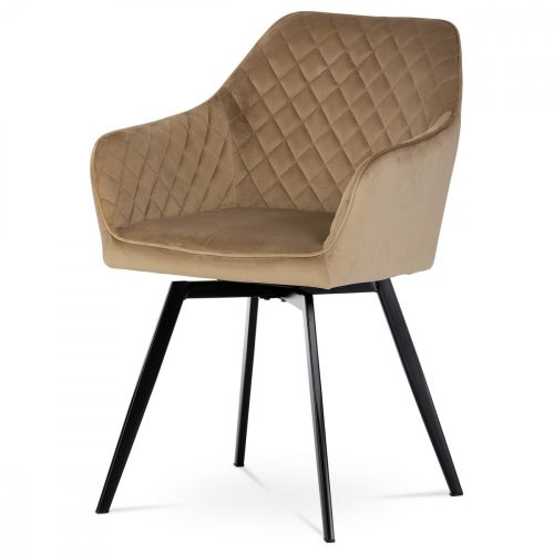 Scaun pivotant cu tapițeria de catifea culoare cappuccino DCH-425 